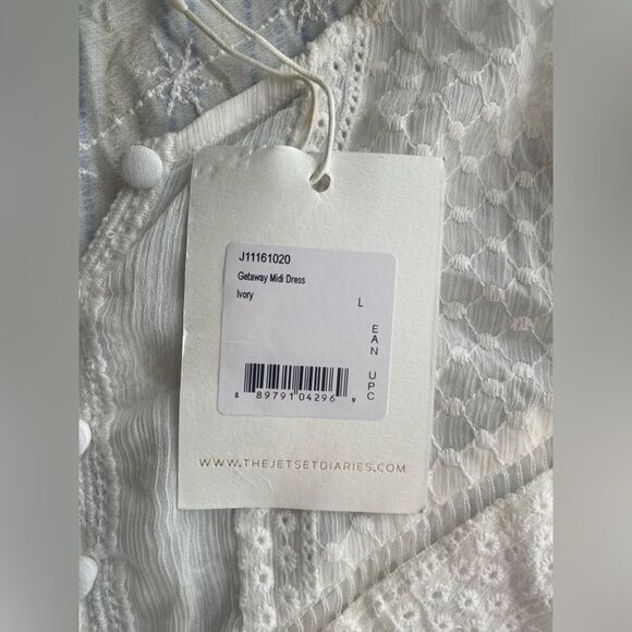 The Jetset Diaries  Midi Dress Women  Ivory Lace Size Small NWT - Picture 12 of 16